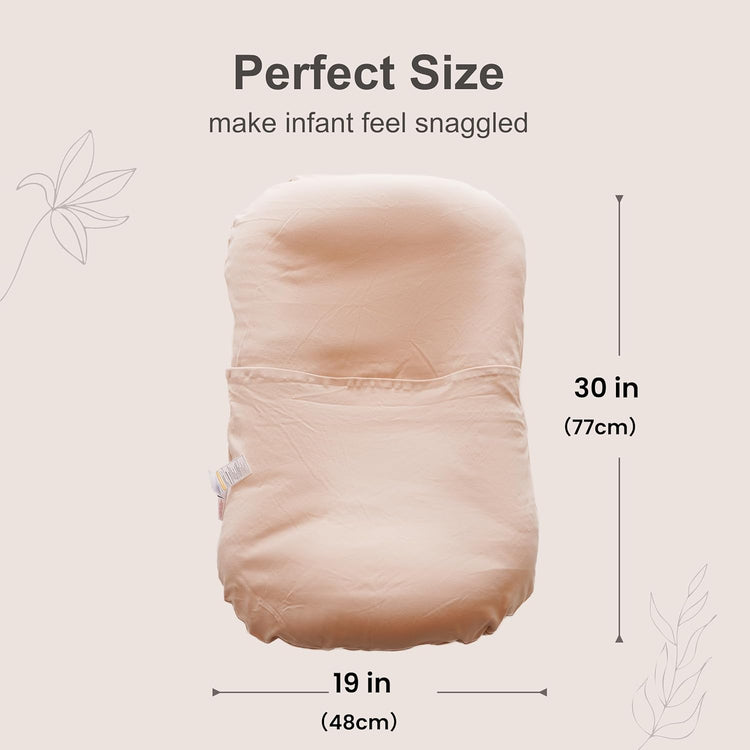 Round Infant Lounger, 100% Cotton Breathable, Portable Travel Bed (DustyRose)