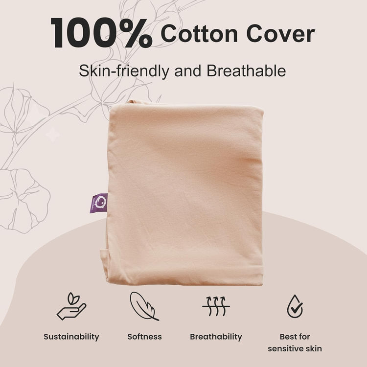Round Infant Lounger, 100% Cotton Breathable, Portable Travel Bed (DustyRose)