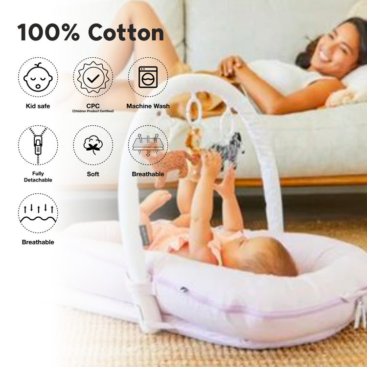 CooCooBaby Deluxe Baby Lounger - Corduroy Cotton-MistyRose