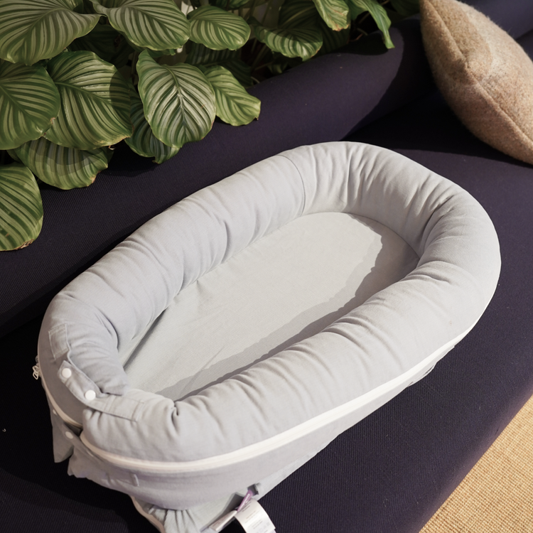 CooCooBaby Deluxe Baby Lounger - Cotton-Gray