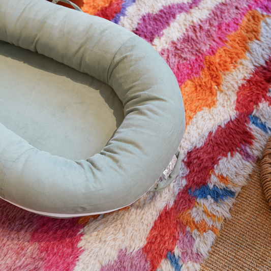 CooCooBaby Deluxe Baby Lounger - Corduroy Cotton-SageGreen