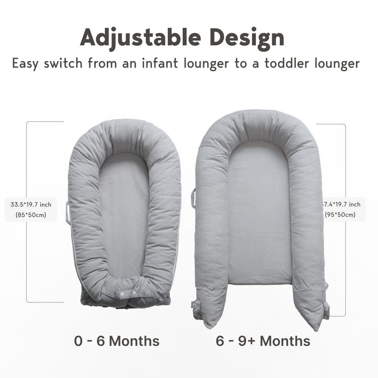 CooCooBaby Deluxe Baby Lounger - Corduroy Cotton- Gainsboro