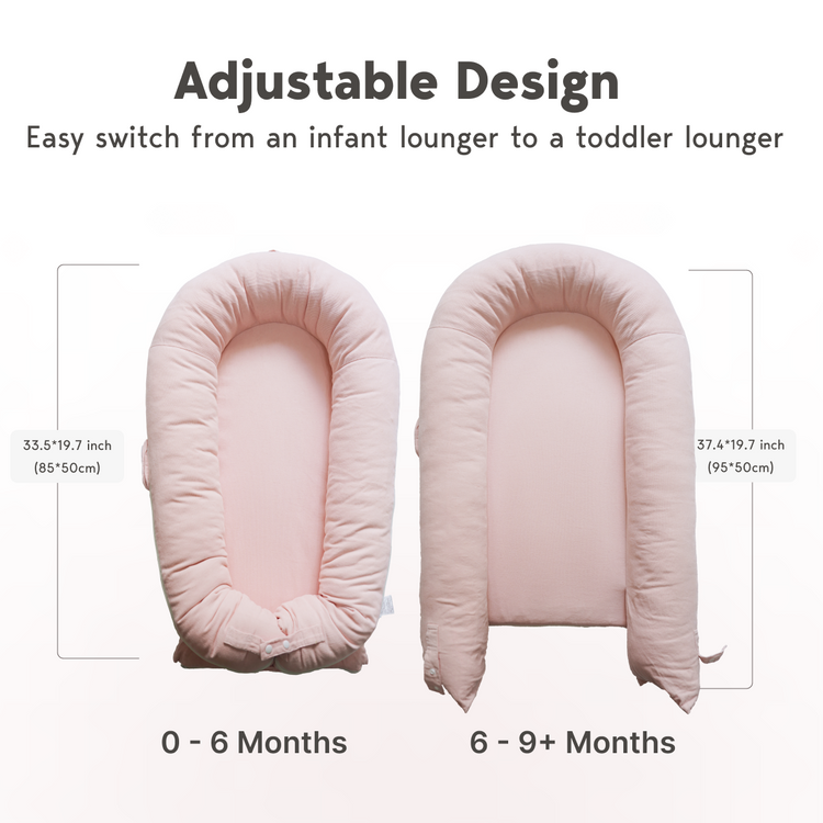 CooCooBaby Deluxe Baby Lounger - Corduroy Cotton-MistyRose
