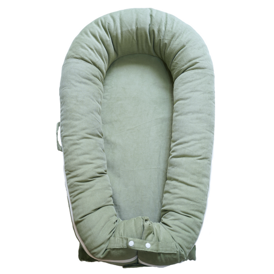 CooCooBaby Deluxe Baby Lounger - Corduroy Cotton-SageGreen
