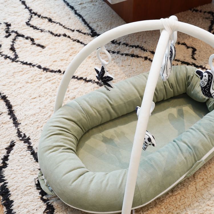 CooCooBaby Deluxe Infant Lounger&Toys Set (SageGreen)