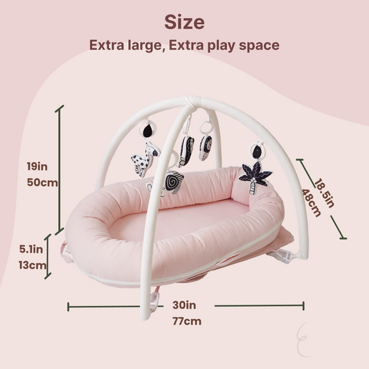 CooCooBaby Deluxe Infant Lounger&Toys Set (MistyRose)