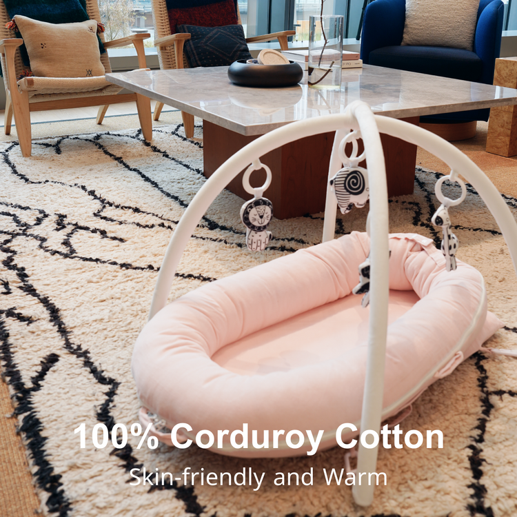 CooCooBaby Deluxe Infant Lounger&Toys Set (MistyRose)