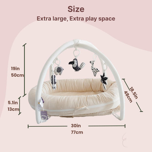 CooCooBaby Deluxe Infant Lounger&Toys Set (CreamyWhite)
