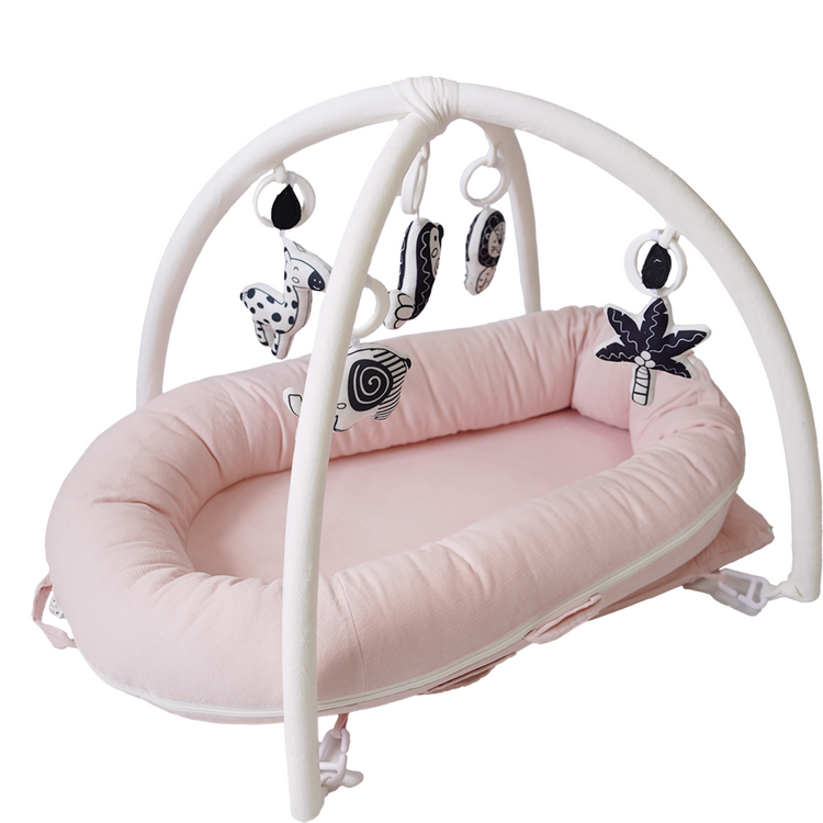 CooCooBaby Deluxe Infant Lounger&Toys Set (MistyRose)