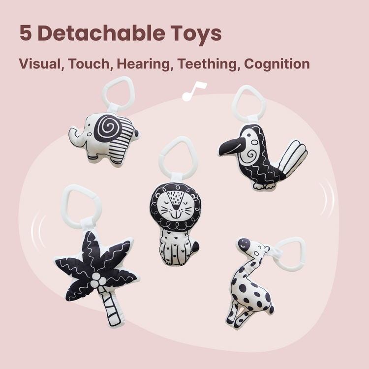 CooCooBaby Deluxe Infant Lounger&Toys Set (MistyRose)