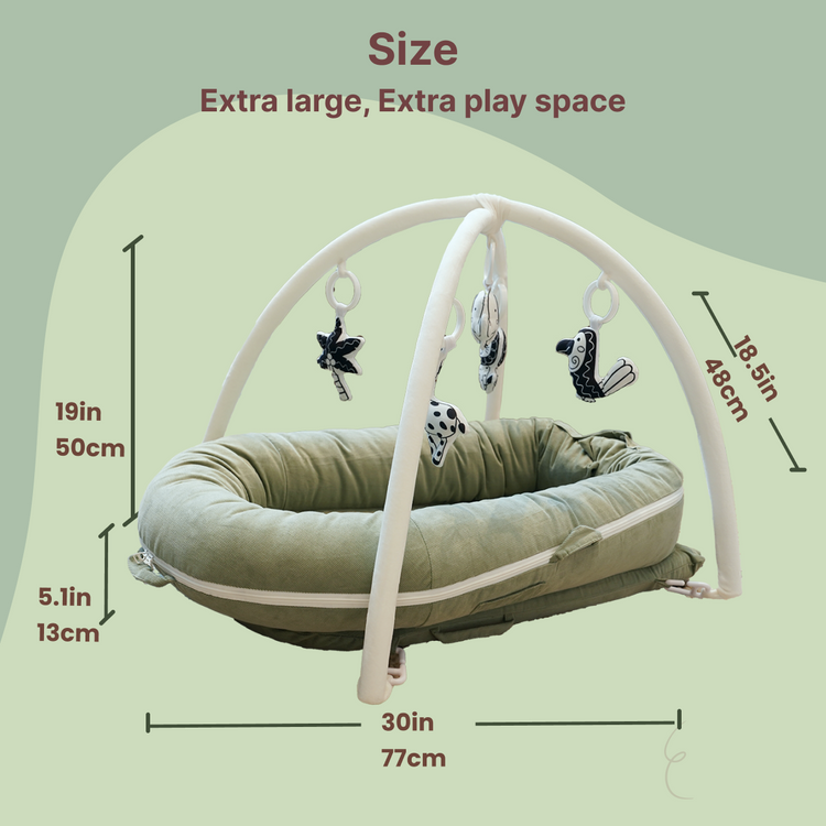 CooCooBaby Deluxe Infant Lounger&Toys Set (SageGreen)
