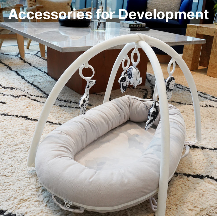 CooCooBaby Deluxe Baby Lounger - Cotton-Gray