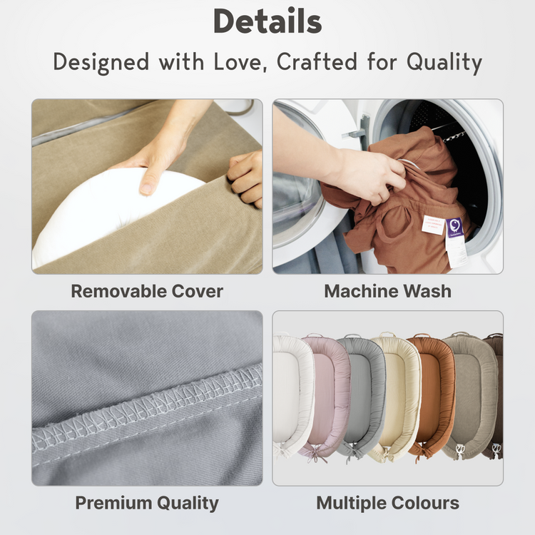 Premium Portable Adjustable Classic Baby Lounger - Cotton-MistyRose