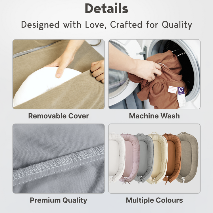 Premium Portable Adjustable Classic Baby Lounger - Corduroy-CreamyWhite