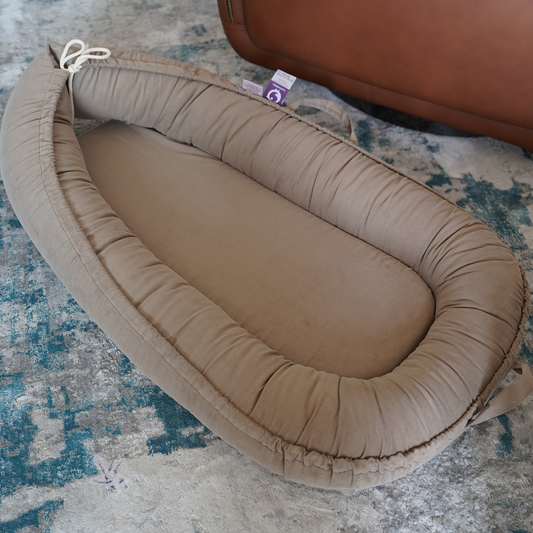 Premium Portable Adjustable Classic Baby Lounger - Corduroy Cotton -Fields of Rye