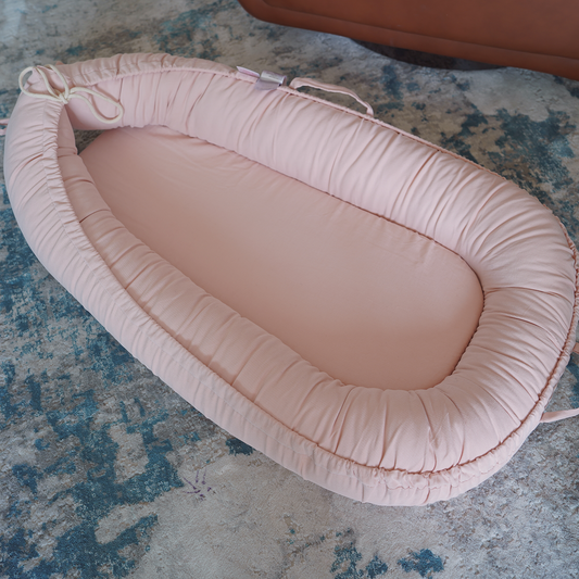 Premium Portable Adjustable Classic Baby Lounger - Corduroy Cotton -MistyRose